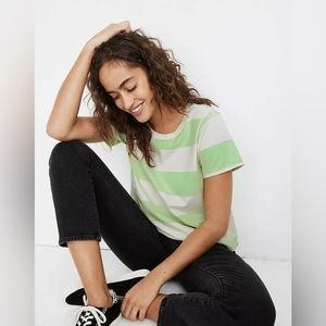 Green & White Thick-Stripe Brooklyn T-shirt.